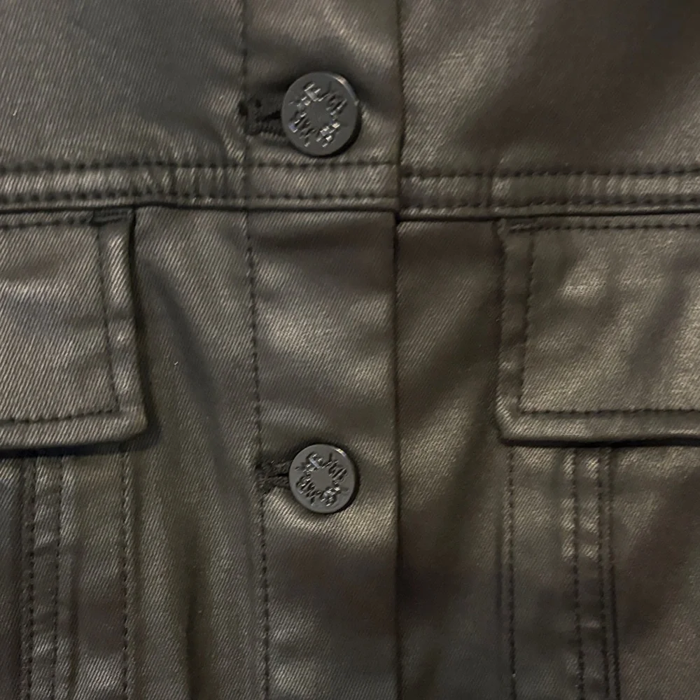 WHBM Black Embroidered Womens coated denim Jacket - Picture 10 of 12